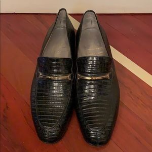 Bruno Magli Black Lizzard Loafer 9.5